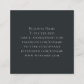 専門のエレガントでモダンなスコットランドのタータンチェックの黒 スクエア名刺 (裏面)