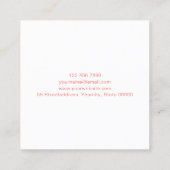 専門のエレガントでモダンな名刺 スクエア名刺 (裏面)