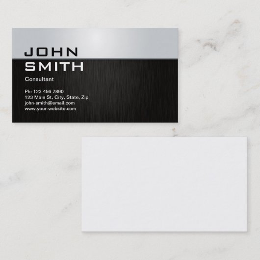 専門のエレガントでモダンな金属コンピュータ修理 名刺 (正面/裏面)