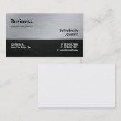 専門のエレガントでモダンな銀および黒い金属 名刺 (正面/裏面)