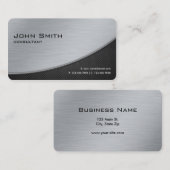専門のエレガントでモダンな銀の丸かど 名刺 (正面/裏面)