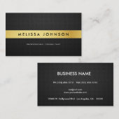 専門のエレガントでモダンな黒および金ゴールド 名刺 (正面/裏面)