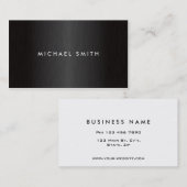 専門のエレガントでモダンな黒によってブラシをかけられる金属 名刺 (正面/裏面)
