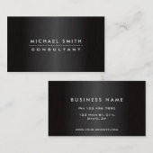 専門のエレガントでモダンな黒によってブラシをかけられる金属 名刺 (正面/裏面)