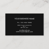 専門のエレガントでユニークでモダンで黒い世界地図 名刺 (裏面)