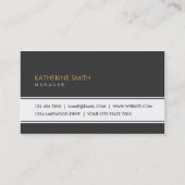 専門のエレガントで明白でシンプルなファッションの黒 名刺 (正面)