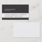 専門のエレガントで明白でシンプルな白黒 名刺 (正面/裏面)