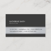 専門のエレガントで明白でシンプルな黒いおよび銀製 名刺 (正面)