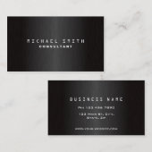 専門のエレガントで明白でモダンで黒いシンプル 名刺 (正面/裏面)