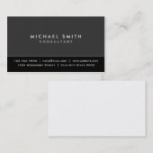 専門のエレガントで明白でモダンな黒いおよび灰色 名刺 (正面/裏面)