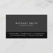 専門のエレガントで明白でモダンな黒いおよび灰色 名刺 (正面)