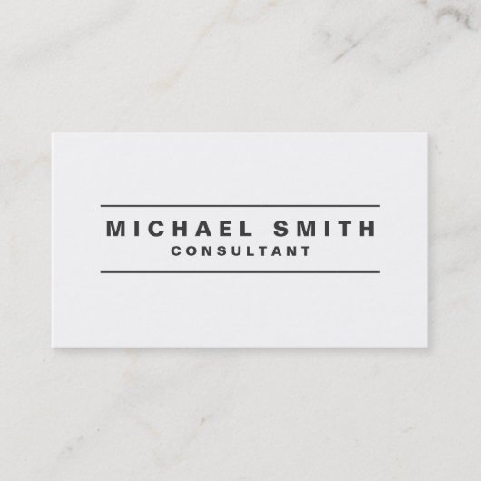 専門のエレガントで明白で白くモダンなシンプル 名刺 (正面)