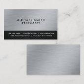 専門のエレガントで明白で黒い銀製のモダン 名刺 (正面/裏面)