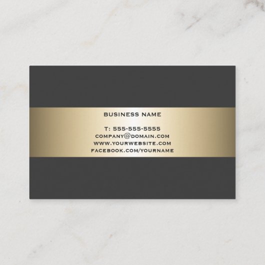 専門のエレガントで暗くフェイクな金ゴールドは縞で飾ります 名刺 (裏面)