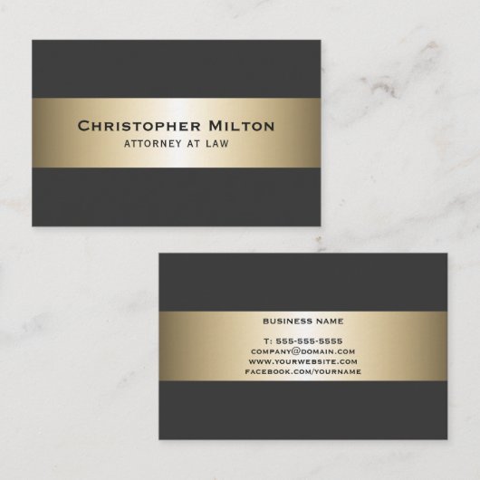 専門のエレガントで暗くフェイクな金ゴールドは縞で飾ります 名刺 (正面/裏面)