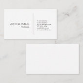 専門のエレガントで白くモダンなシンプル 名刺 (正面/裏面)