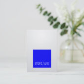 専門のエレガントで青い正方形のモダンな勾配 名刺 (スタンド正面)