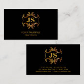 専門のエレガントで黒い洗練された贅沢 名刺 (正面/裏面)