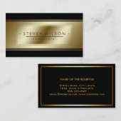 専門のエレガントで黒い金ゴールドののどのモダン 名刺 (正面/裏面)