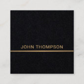 専門のエレガントで黒くフェイクな金ゴールドのコンサルタント スクエア名刺 (正面)