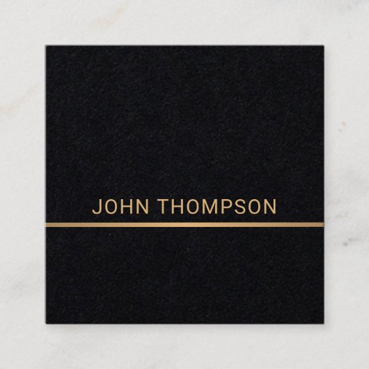 専門のエレガントで黒くフェイクな金ゴールドのコンサルタント スクエア名刺 (正面)