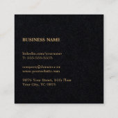 専門のエレガントで黒くフェイクな金ゴールドのコンサルタント スクエア名刺 (裏面)