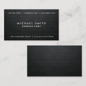 専門のエレガントで黒くモダンで明白なシンプル 名刺 (正面/裏面)