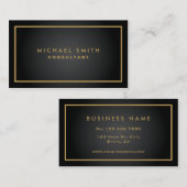 専門のエレガントで黒く明白でモダンなシンプル 名刺 (正面/裏面)