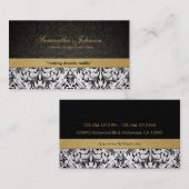 専門のエレガントなダマスク織の名刺 名刺 (正面/裏面)