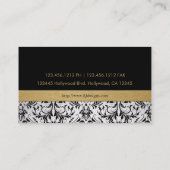 専門のエレガントなダマスク織の名刺 名刺 (裏面)