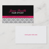 専門のエレガントなダマスク織の花のメーキャップアーティスト 名刺 (正面/裏面)