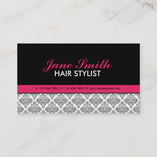 専門のエレガントなダマスク織の花のメーキャップアーティスト 名刺 (正面)