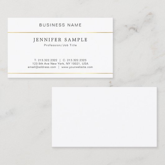 専門のエレガントなデザインのモダンで明白なシンプル 名刺 (正面/裏面)