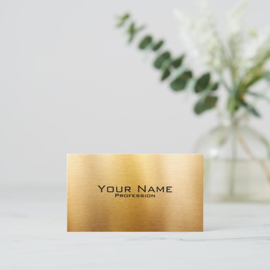 専門のエレガントなモダンによってブラシをかけられる金属 名刺 (スタンド正面)