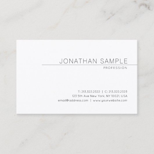 専門のエレガントなモダンのお洒落なデザインの平野 名刺 (正面)