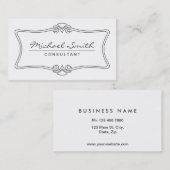 専門のエレガントなヴィンテージのアールデコの白 名刺 (正面/裏面)