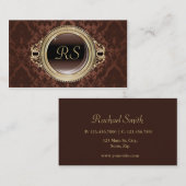 専門のエレガントなヴィンテージのモノグラムの金ゴールドブラウン 名刺 (正面/裏面)