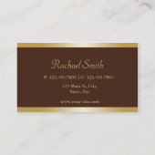 専門のエレガントなヴィンテージの花のモノグラムの金ゴールド 名刺 (裏面)