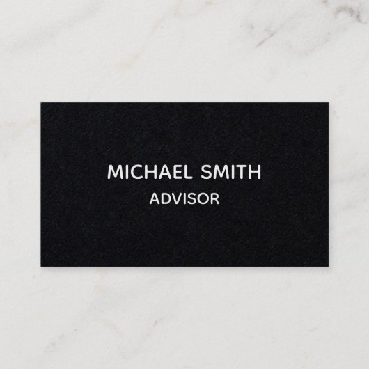 専門のエレガントな優れた黒い丈夫 名刺 (正面)