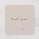 専門のエレガントな原稿のモダンな最小主義の上品 スクエア名刺 (正面)
