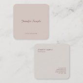 専門のエレガントな原稿のモダンな最小主義の上品 スクエア名刺 (正面/裏面)