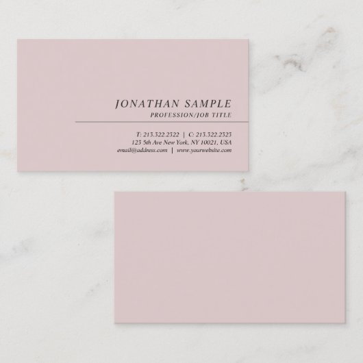 専門のエレガントな最小主義のテンプレートのモダン 名刺 (正面/裏面)