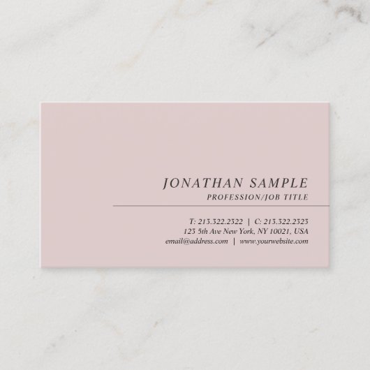 専門のエレガントな最小主義のテンプレートのモダン 名刺 (正面)