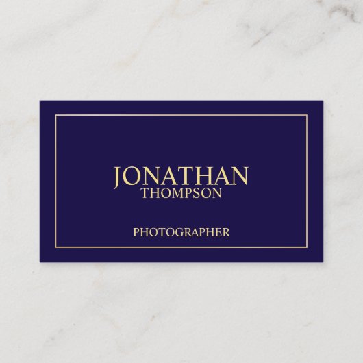 専門のエレガントな濃紺および金ゴールド 名刺 (正面)