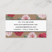 専門のエレガントな花のクラフトの名刺 名刺 (裏面)