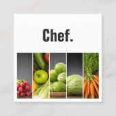 専門のエレガントな野菜の栄養士のシェフ スクエア名刺 (正面)