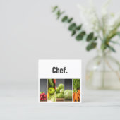 専門のエレガントな野菜の栄養士のシェフ スクエア名刺 (スタンド正面)