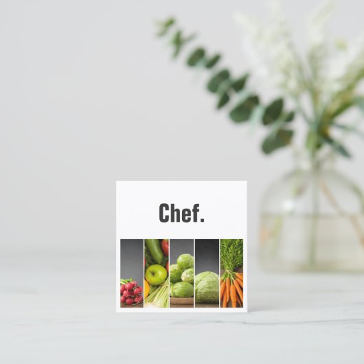 専門のエレガントな野菜の栄養士のシェフ スクエア名刺 (スタンド正面)