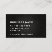 専門のエレガントな金ゴールドのモダンで明白で黒い金属 名刺 (裏面)