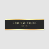 専門のエレガントな金ゴールドの黒のテンプレートのモダン 名札 (正面)